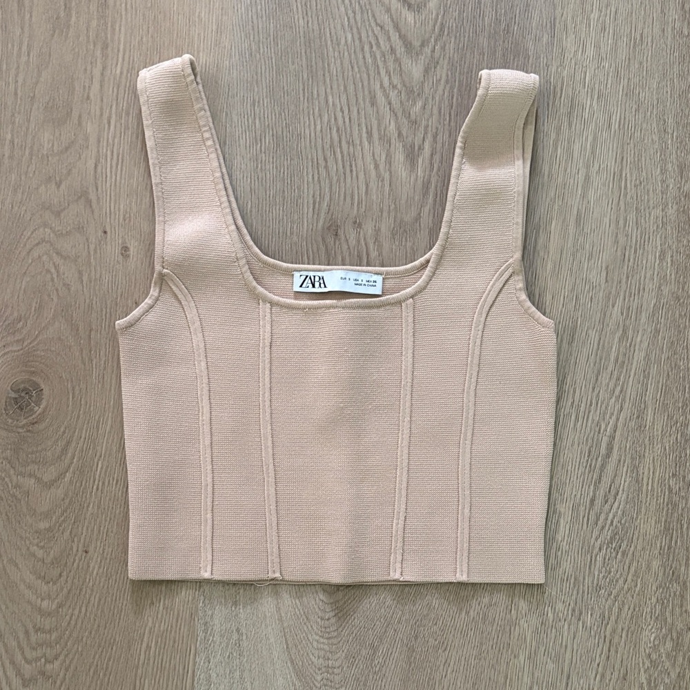 Zara Nude Cropped Top